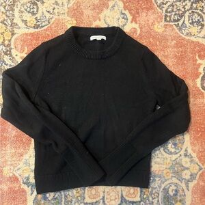 Banana Republic Cotton Silk Crew Neck Black Sweater